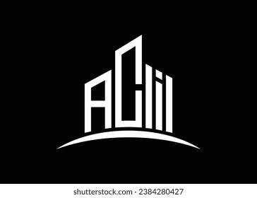 Letter ACI building vector monogram logo design template. Building Shape ACI logo.
