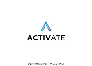  Letra A Activar logotipo de degradado de Vector