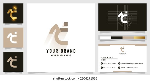 Letter ad or aci monogram logo with business card design