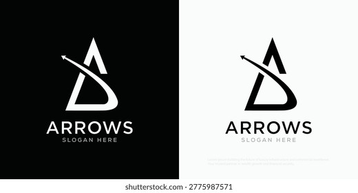 Letter AD Arrow Logo Vector Design Template