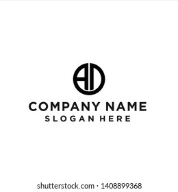 letter ad circle logo design vector illustration template