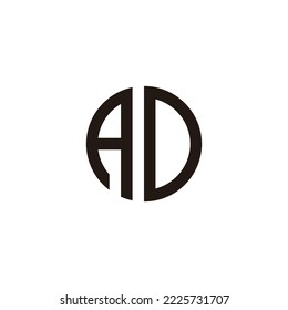 Letter AD circle symbol simple logo vector