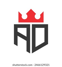 Letra AD Crown Logo. Plantilla de diseño de logotipo de corona en letra AD