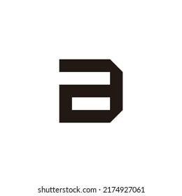 Letra aD Da a cuadrado D, símbolo geométrico de contorno simple vector de logotipo