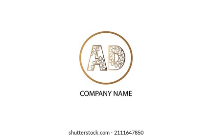 Letra logotipo AD o DA en forma de círculo modelo de logotipo de vector monograma abstracto
