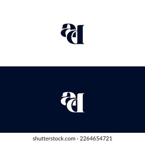 Letter AD, DA Logo Design with Creative Modern Trendy Typography. AD, DA letter logo.