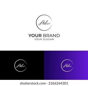 Letter AD, DA Logo Design with Creative Modern Trendy Typography. AD, DA letter logo.