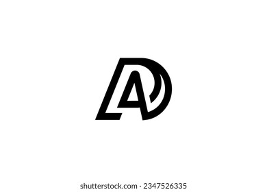 Letter AD or DA Logo Design