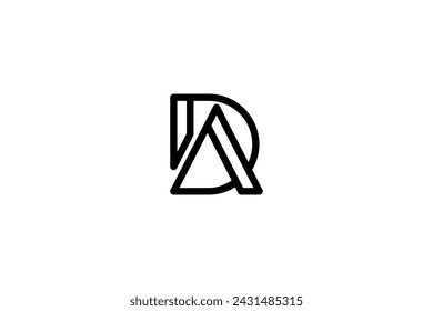 Letter AD or DA Logo Design Vector 