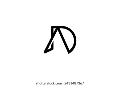 Letter AD or DA Logo Design Vector 