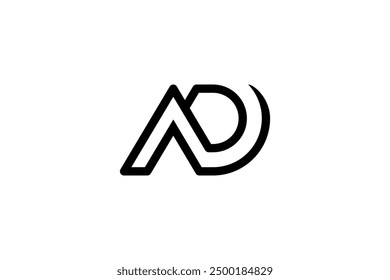 Letter AD or DA Logo Design Vector 