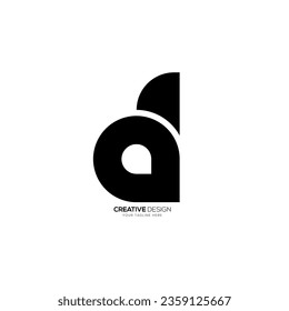 Letter ad or da or ad lowercase modern initial monogram abstract unique shape logo