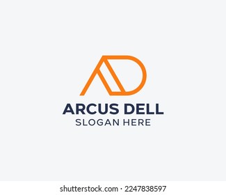 Letra AD DA Monograma simple