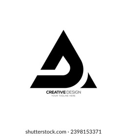 Letter Ad or Da triangle shapes alphabet modern unique abstract monogram logo design idea