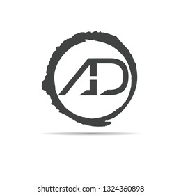 Letter AD grey logo icon design template elements 18