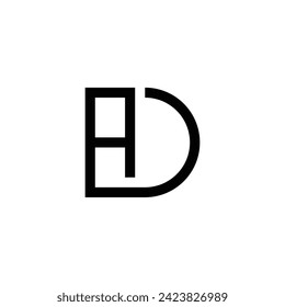 Letter AD line geometric symbol simple logo vector