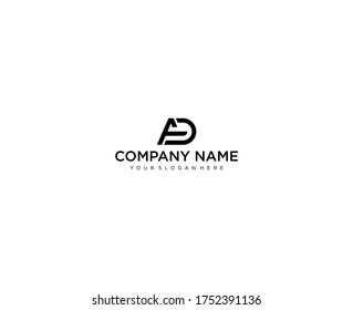 Diseño del logotipo de la línea AD de la letra. Símbolo monocromático monocromático lineal creativo mínimo. Diseño universal elegante de señalización vectorial. Logotipo de negocio premium. Símbolo gráfico del alfabeto para la identidad empresarial