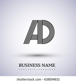 Diseño del logotipo vinculado a la letra AD. Elegante símbolo para su identidad empresarial o de empresa.