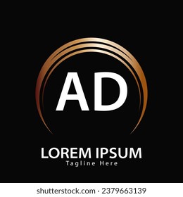 letter AD logo. A D. AD logo design vector illustration for creative company, business, industry
