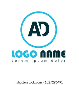 Letter AD logo design template