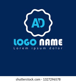 Letter AD logo design template