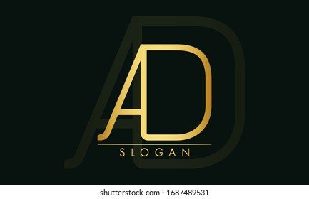 Letter AD logo design template elements
