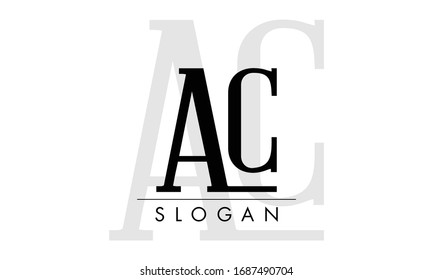 Elementos de plantilla de diseño del logotipo de carta AD
