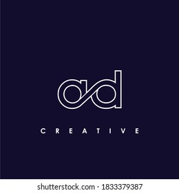 Letter AD logo design template elements
