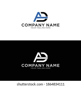 Letter AD logo design template elements	