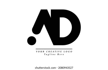 Letter AD logo design template elements