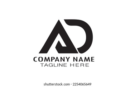 Letter AD logo design vector.