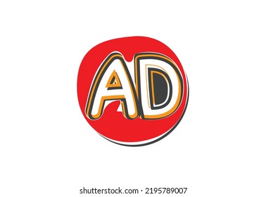 Letter AD logo and icon design template 