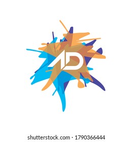 Icono del logotipo de la letra AD plantilla de diseño de vector y plano

