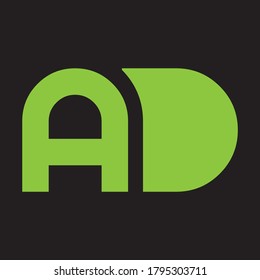 Icono del logotipo de la letra AD plantilla de diseño de vector y plano