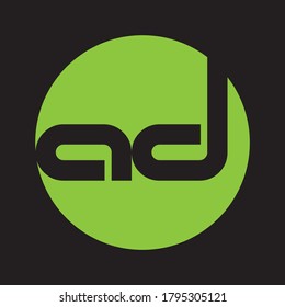 Icono del logotipo de la letra AD plantilla de diseño de vector y plano