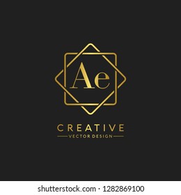 Letter Ad Logo Initial. Gold Letter Design Vector Golden Luxury Colors
