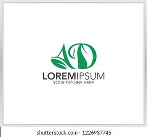 Letter AD logo. leaf vector