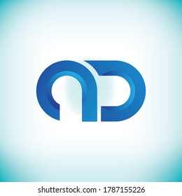 Diseño de forma de logotipo de letra AD