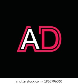 Letter AD Minimalist Logo Design
