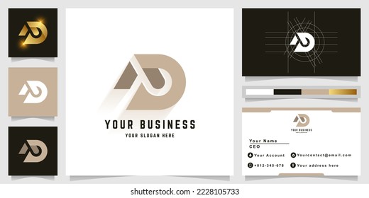Letter AD or ND monogram logo with business card design