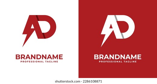 Letter AD Power Logo, suitable for any business with AD or DA initials.