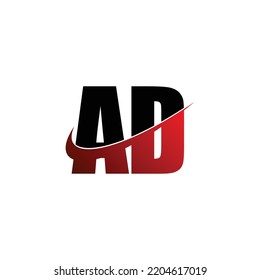 Letter AD simple logo design vector