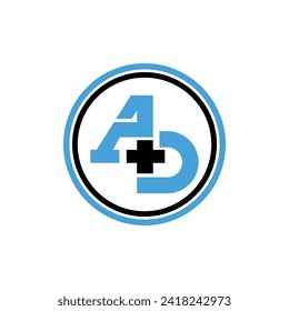 letter a+d simple overlap line logo vector design 