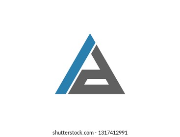 Letter AD triangle logo design 