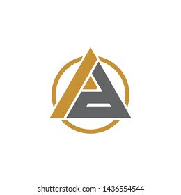 Letter AD triangle logo design vector