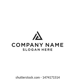 letter ad triangle logo design vector illustration template