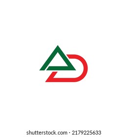 letter ad triangle simple geometric line logo vector