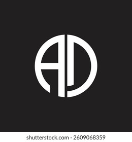 Letter AD vector logo design, circle shape.