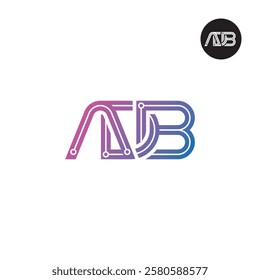 Letter ADB Circuit Digital Logo