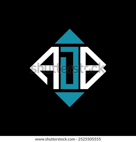 letter ADB square logo design vector illustration template. ADB rectangle diamond logo design.
